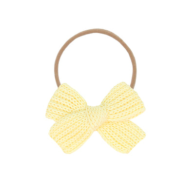 Sweater Bow - Butter Yellow Chunky Knit Headband