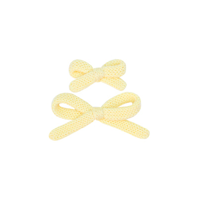Sweater Bow - Butter Yellow Knit Clip
