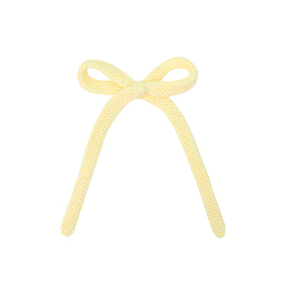 Sweater Bow - Butter Yellow Knit Sash Clip
