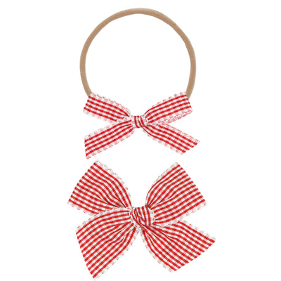 Ribbon Bow - Cherry Gingham