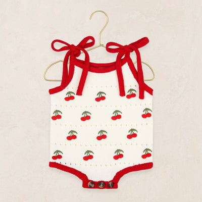 Knit Tank Onesie - Cherry