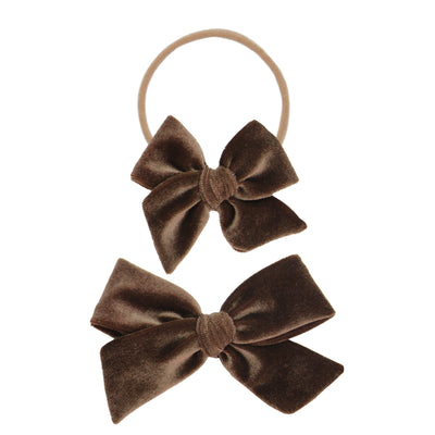 Velvet - Chocolate Bow Headband