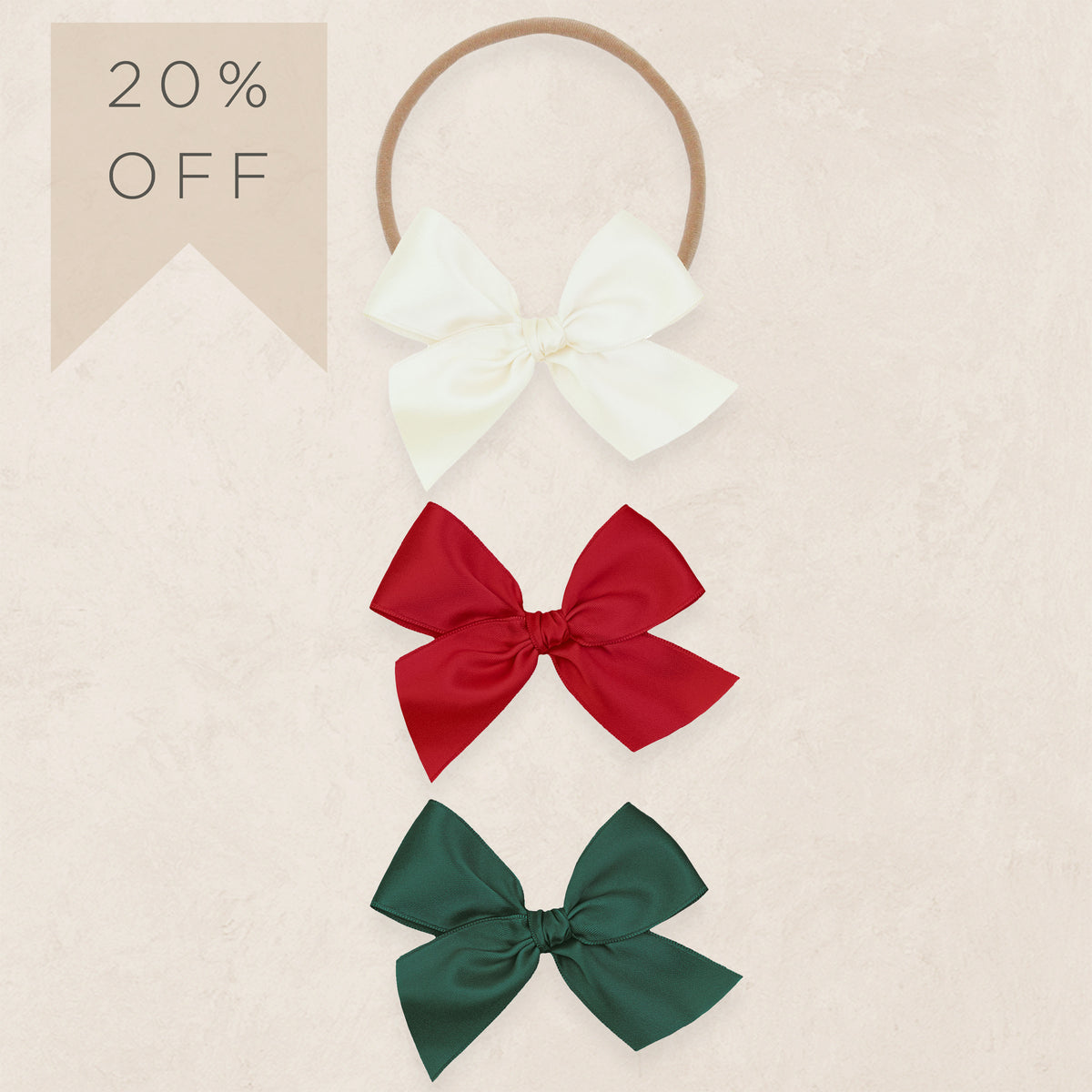 Satin Bow 3 Pack: Ruby