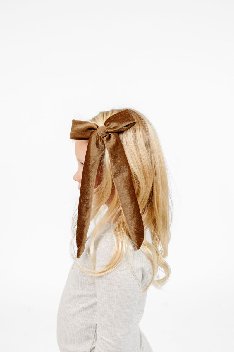 Velvet - Cinnamon Bow Sash Clip