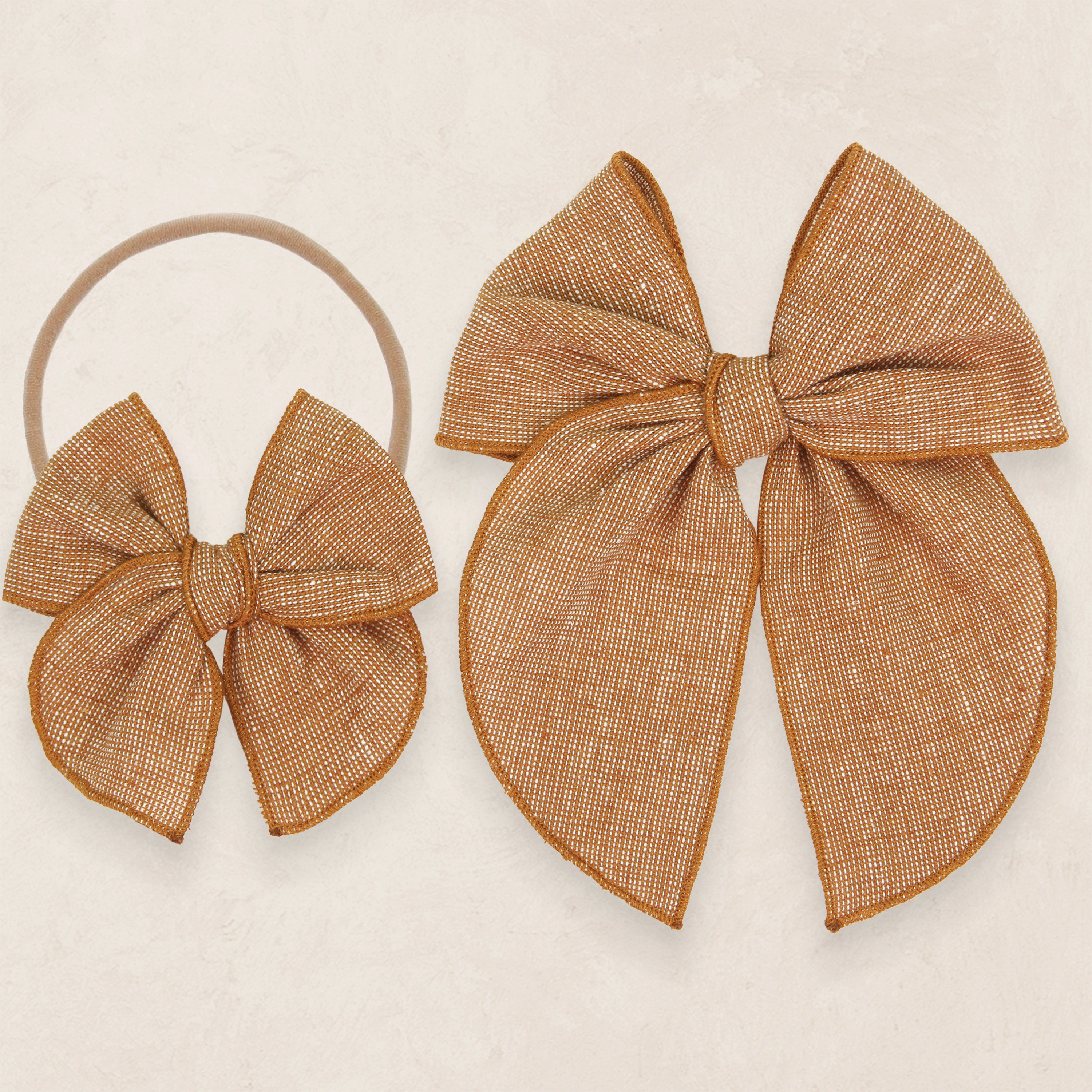 Heirloom Bow - Cinnamon Chambray