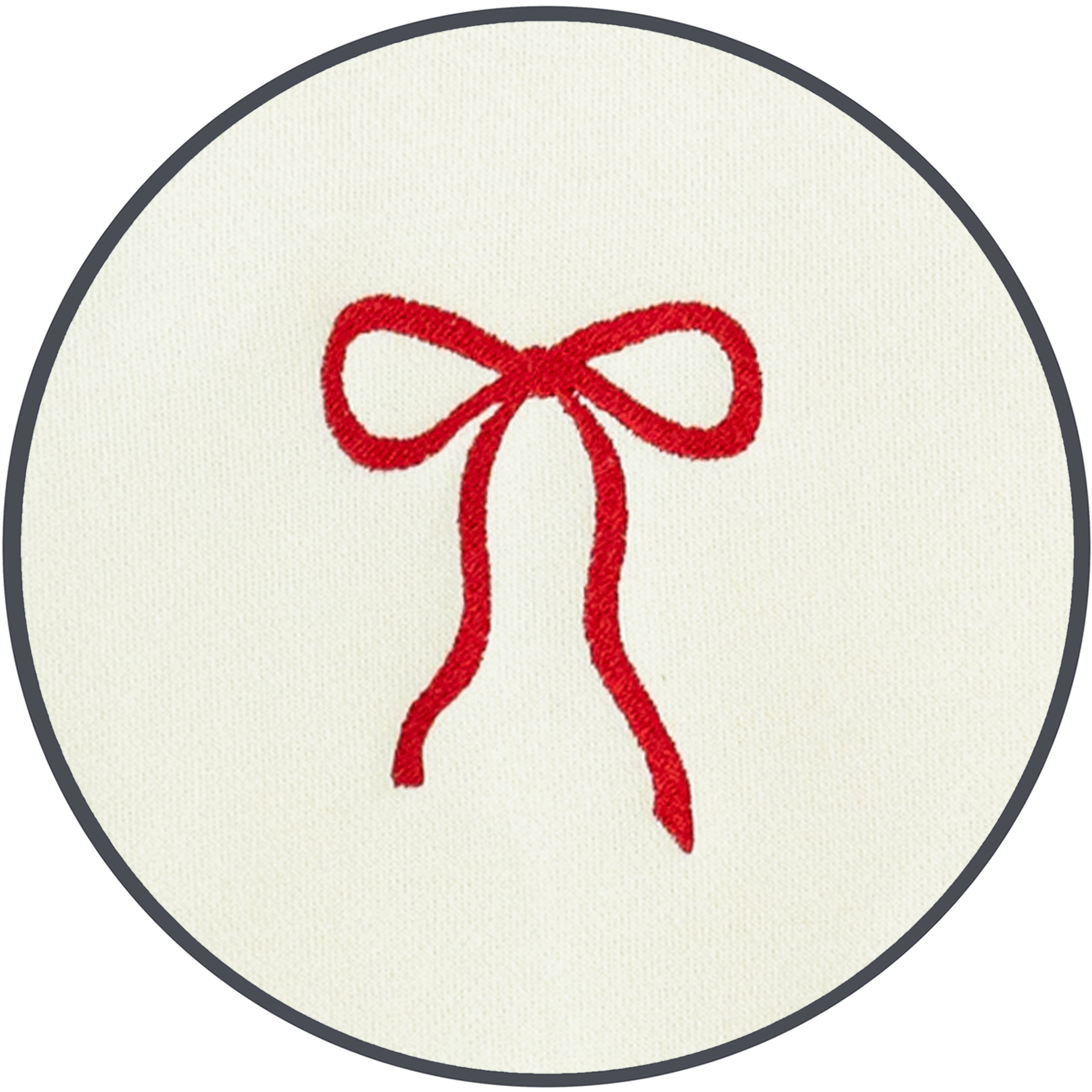 Embroidery - Sweatershirt Romper - Bow