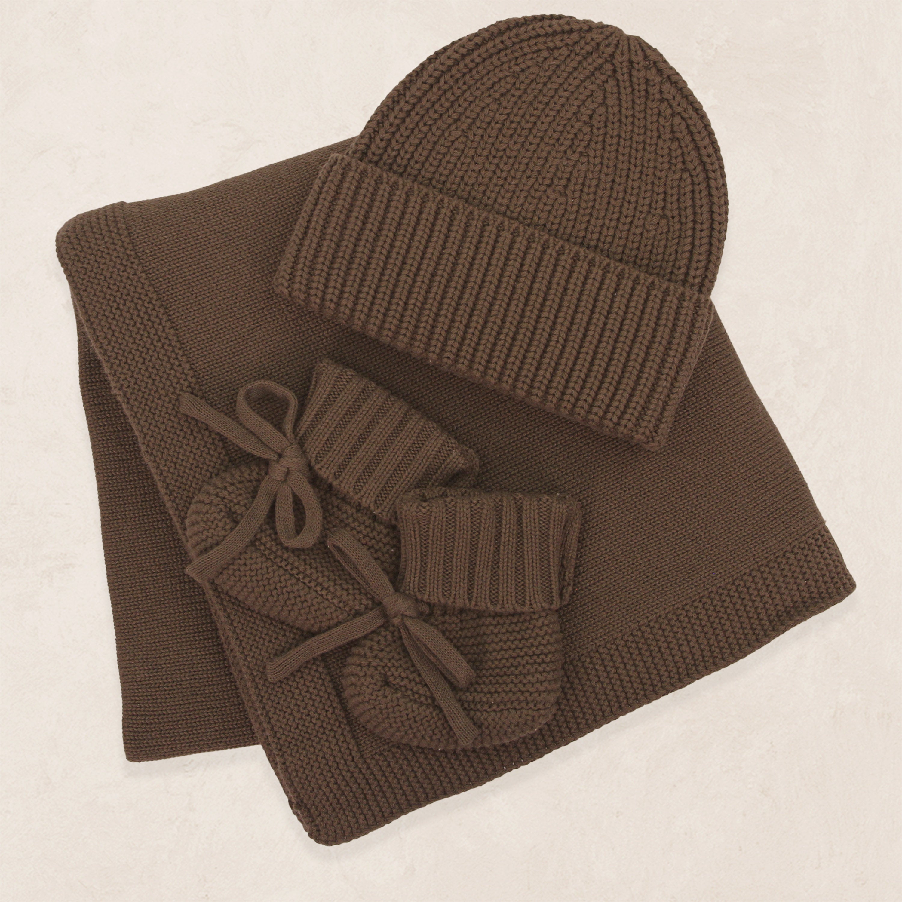 Knit Beanie Bundle - Cocoa