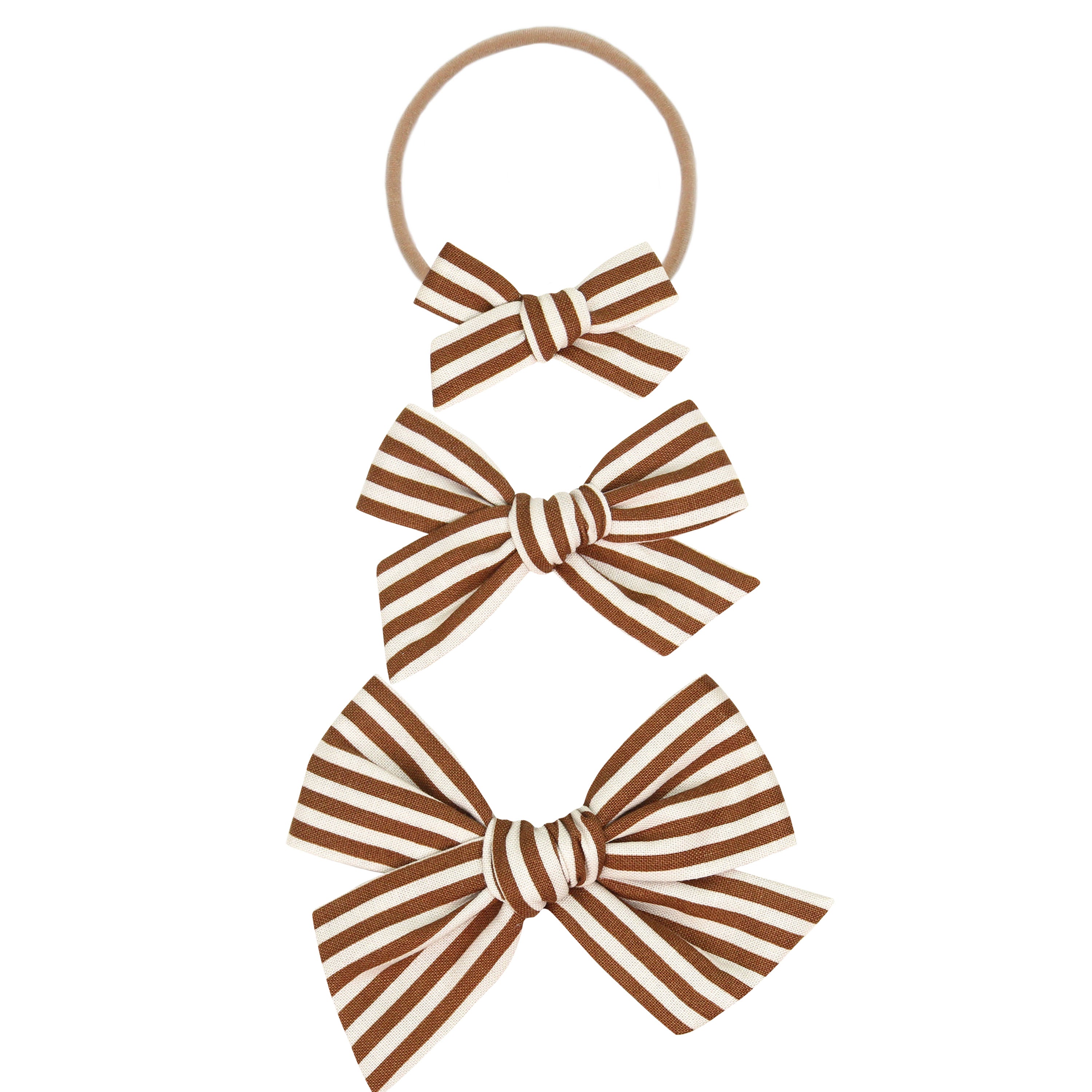Classic Bow - Cocoa Stripe