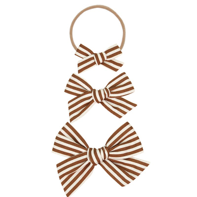 Classic Bow - Cocoa Stripe