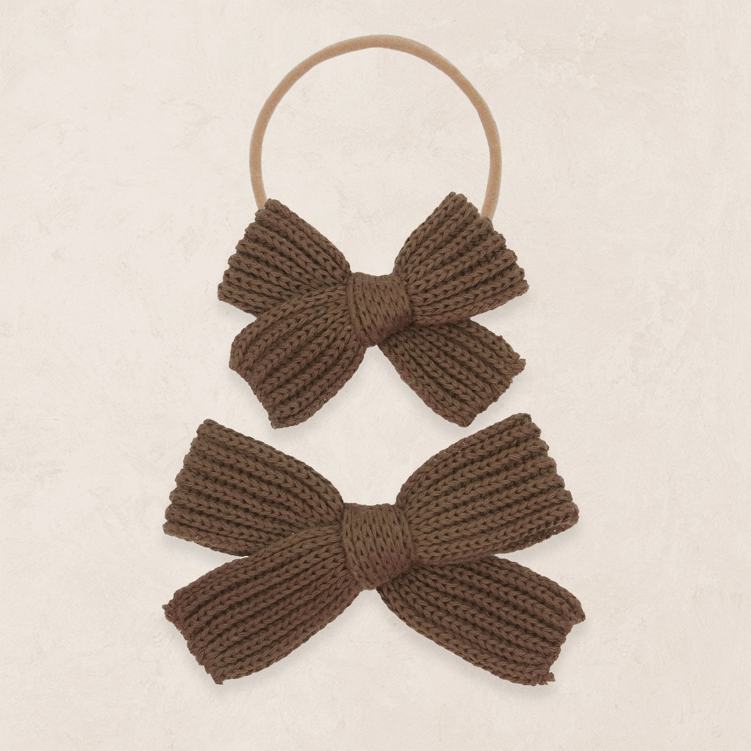 Sweater Bow - Cocoa Chunky Knit
