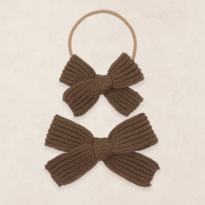 Sweater Bow - Cocoa Chunky Knit