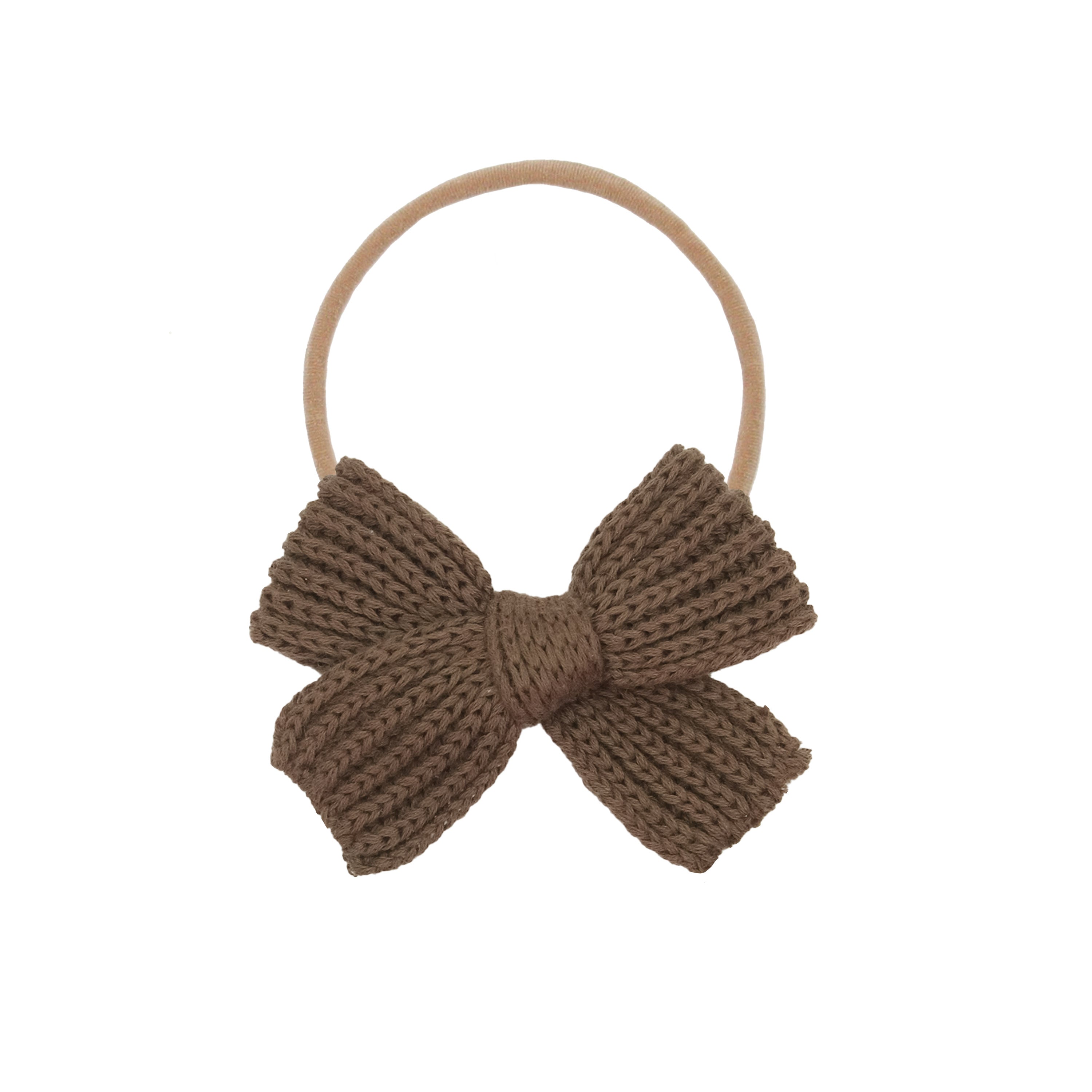 Sweater Bow - Cocoa Chunky Knit Headband