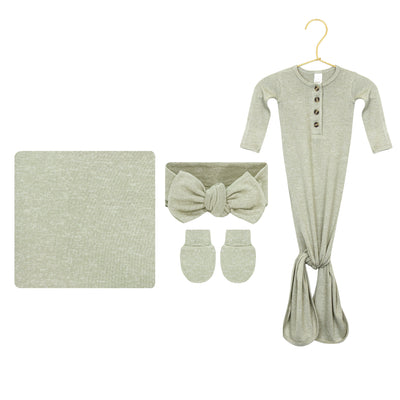 Collins Plush Knit Newborn Headband Bundle (Gown)
