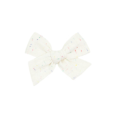 Linen Bow - Confetti Clip