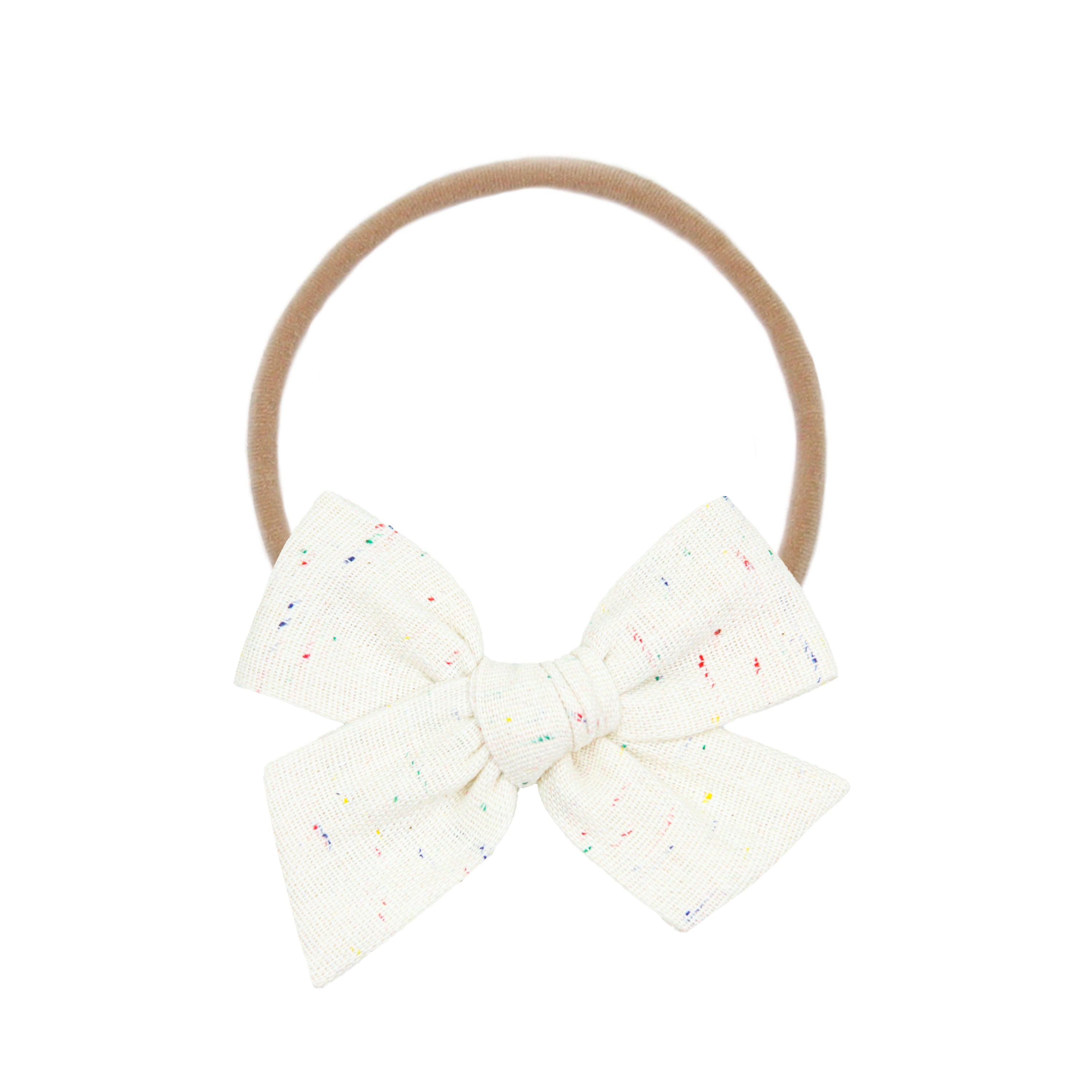 Linen Bow - Confetti Headband
