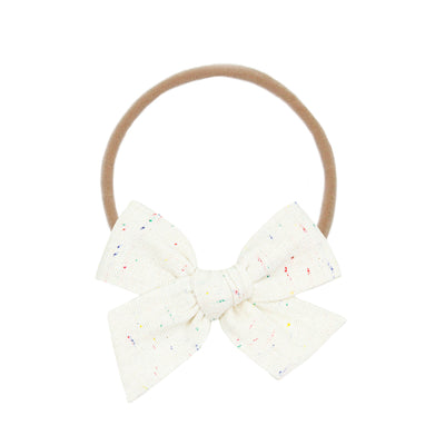 Linen Bow - Confetti Headband