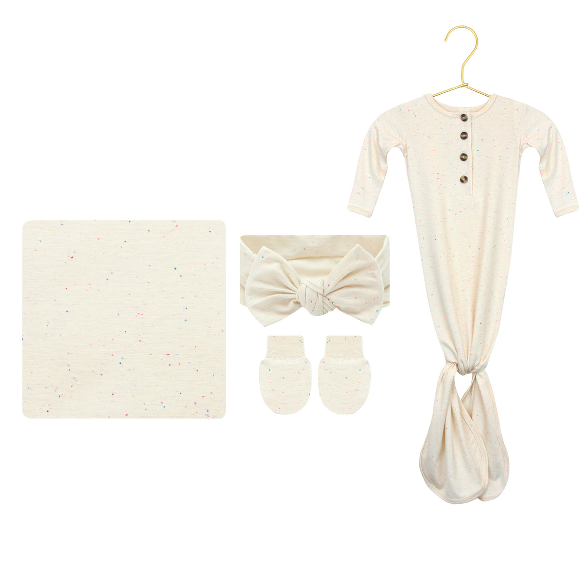 Lucy Newborn Headband Bundle + Knotted Gown