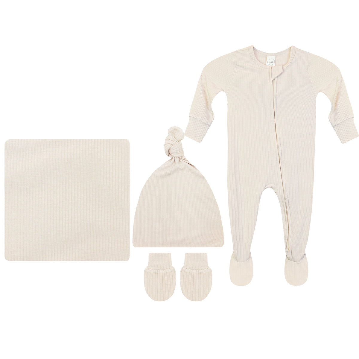 Cove Ribbed Newborn Hat Bundle + Zipper Footie