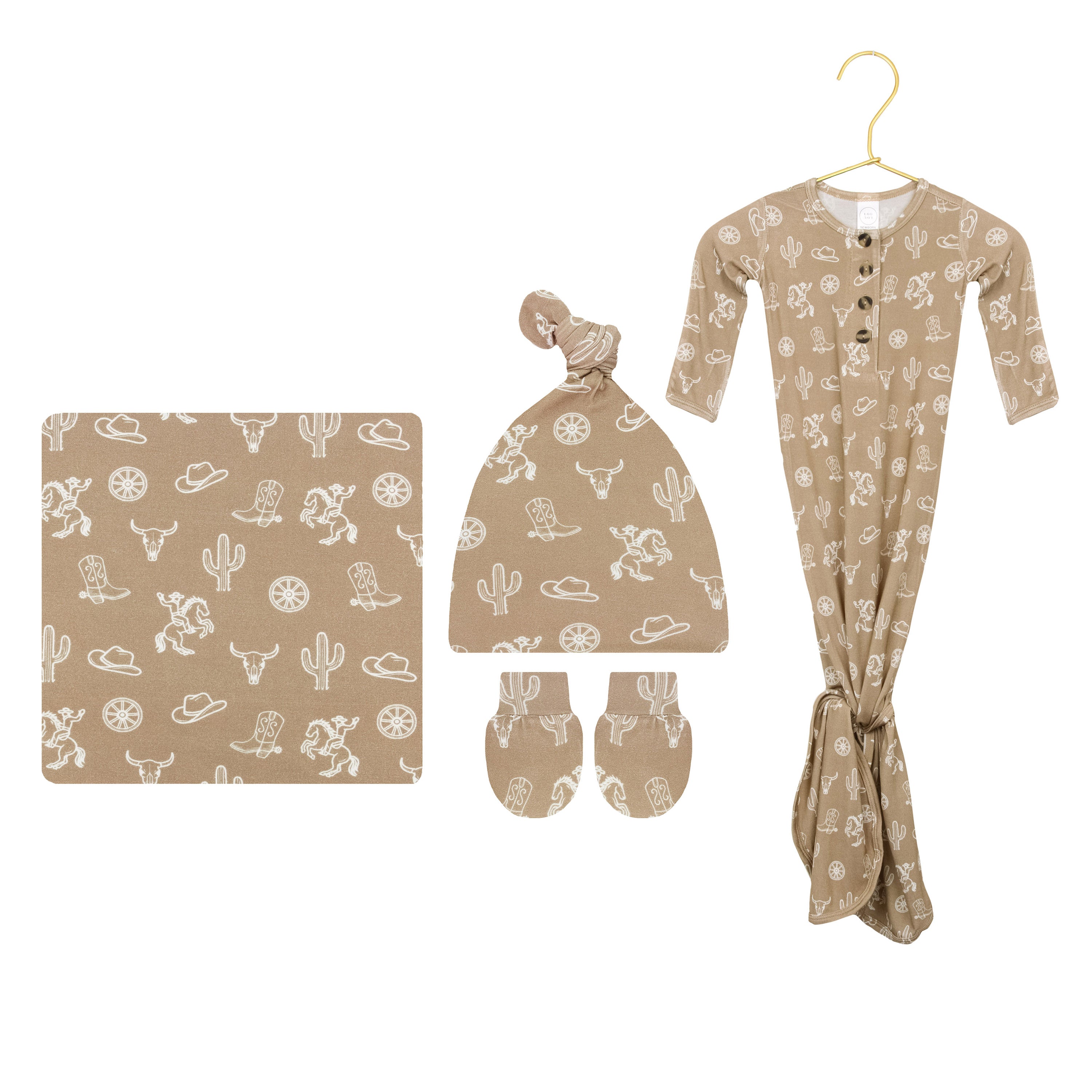 Wyatt Newborn Hat Bundle (Gown)