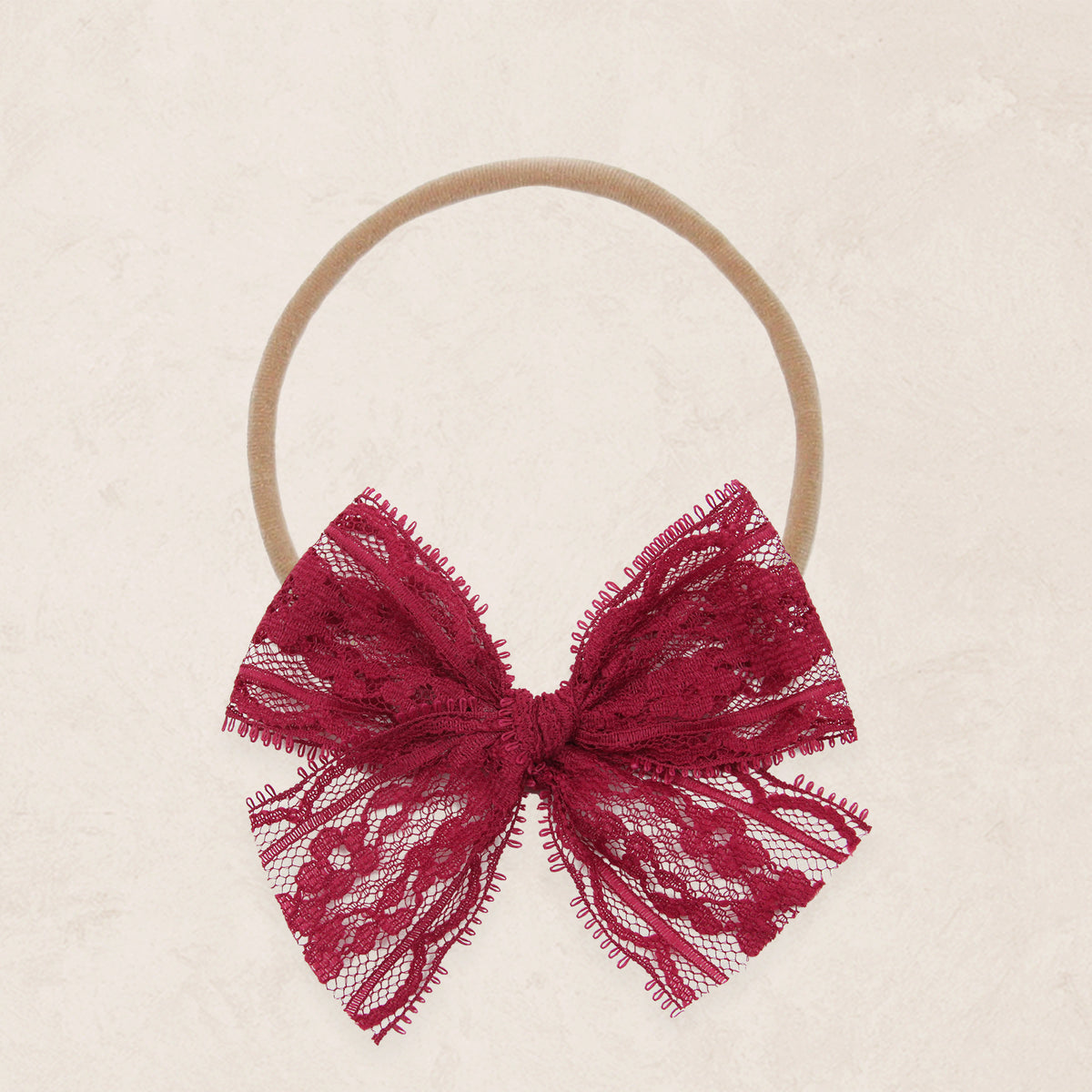 Lace Bow - Cranberry Headband