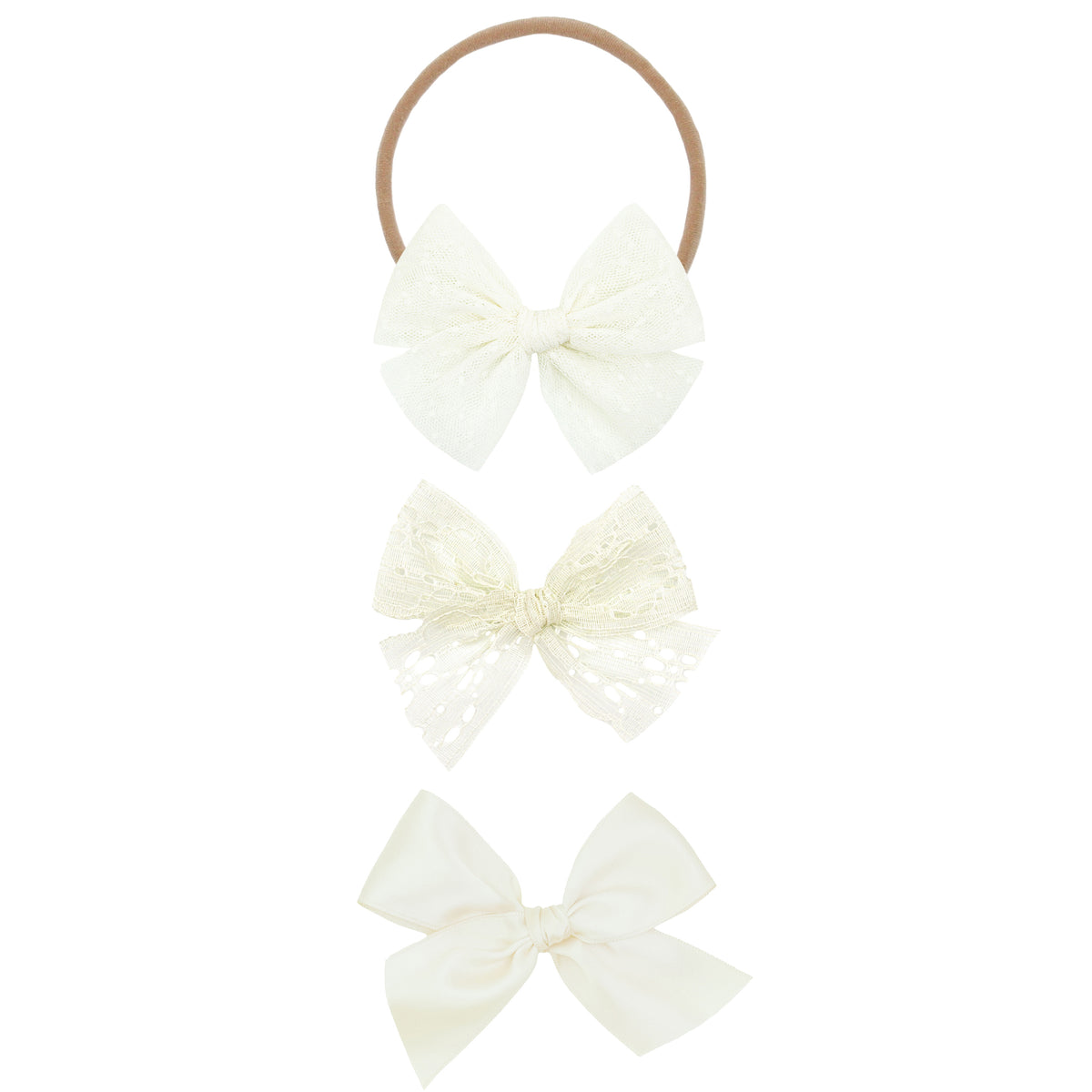 Bow 3 Pack: Cream