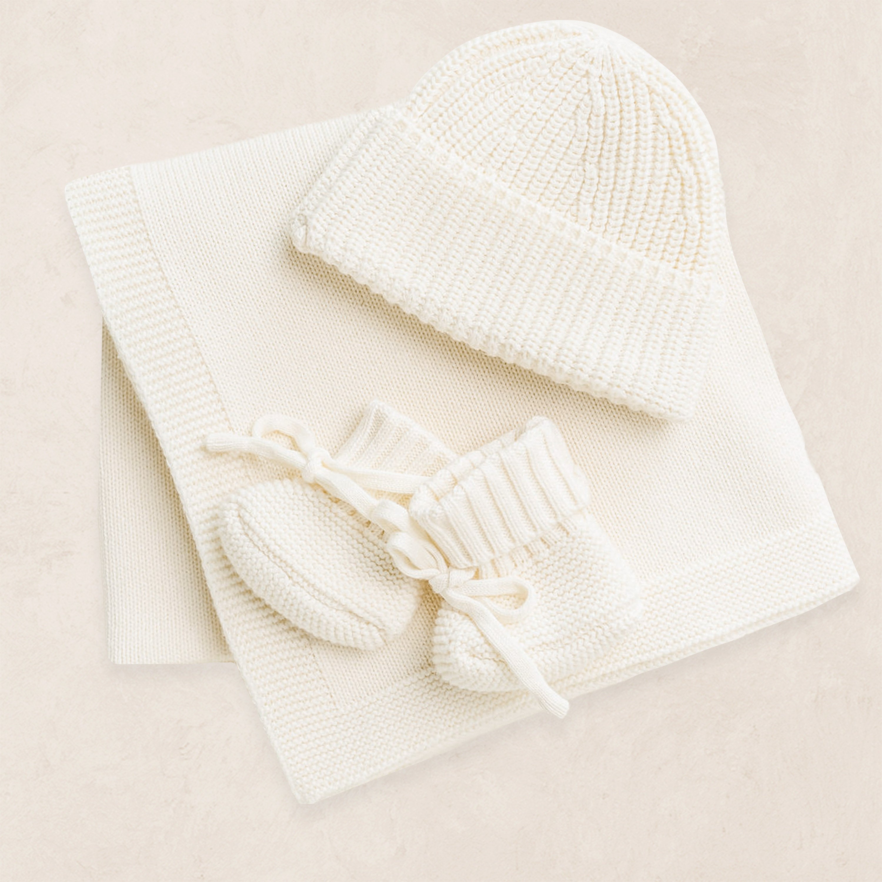 Knit Beanie Bundle - Ivory