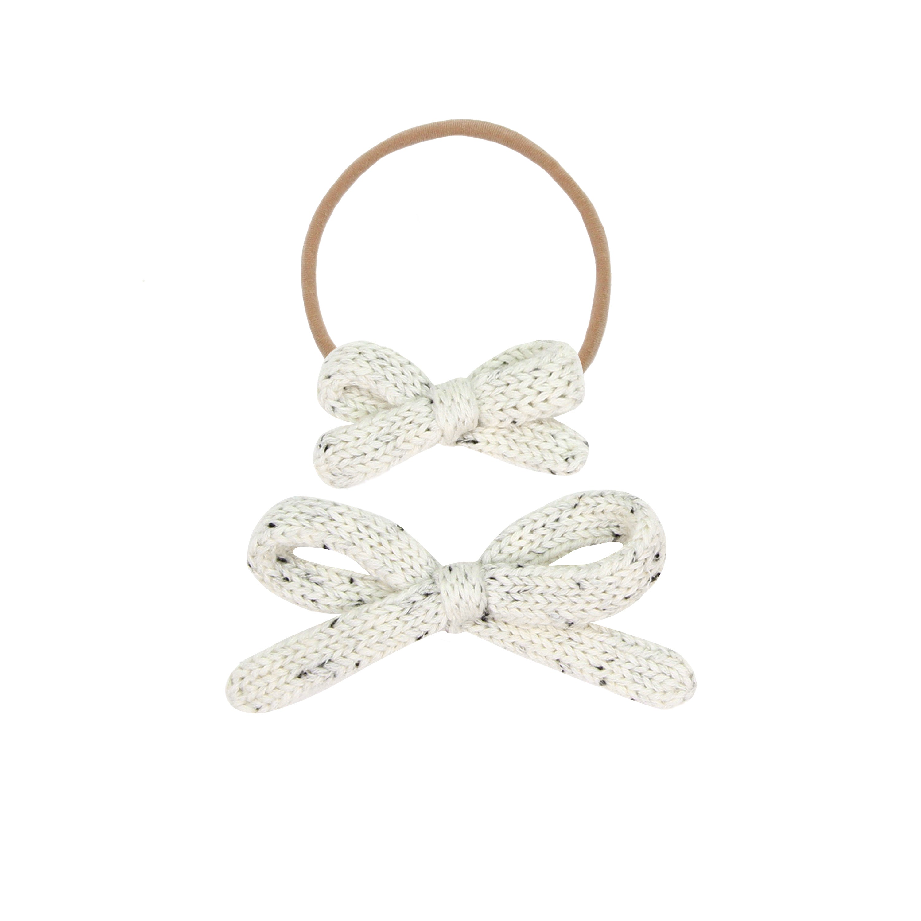 Sweater Bow - Cream Speckle Knit