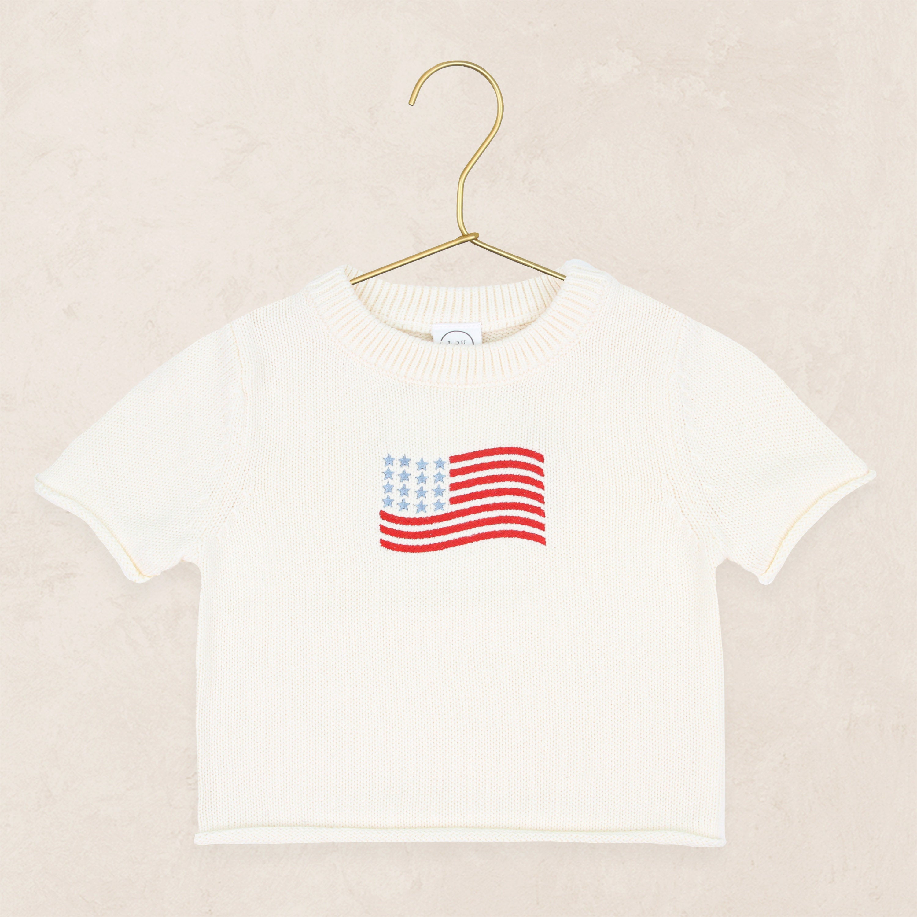 Flag Embroidery - Knit Sweater, Short Sleeve Tee, & Onesie
