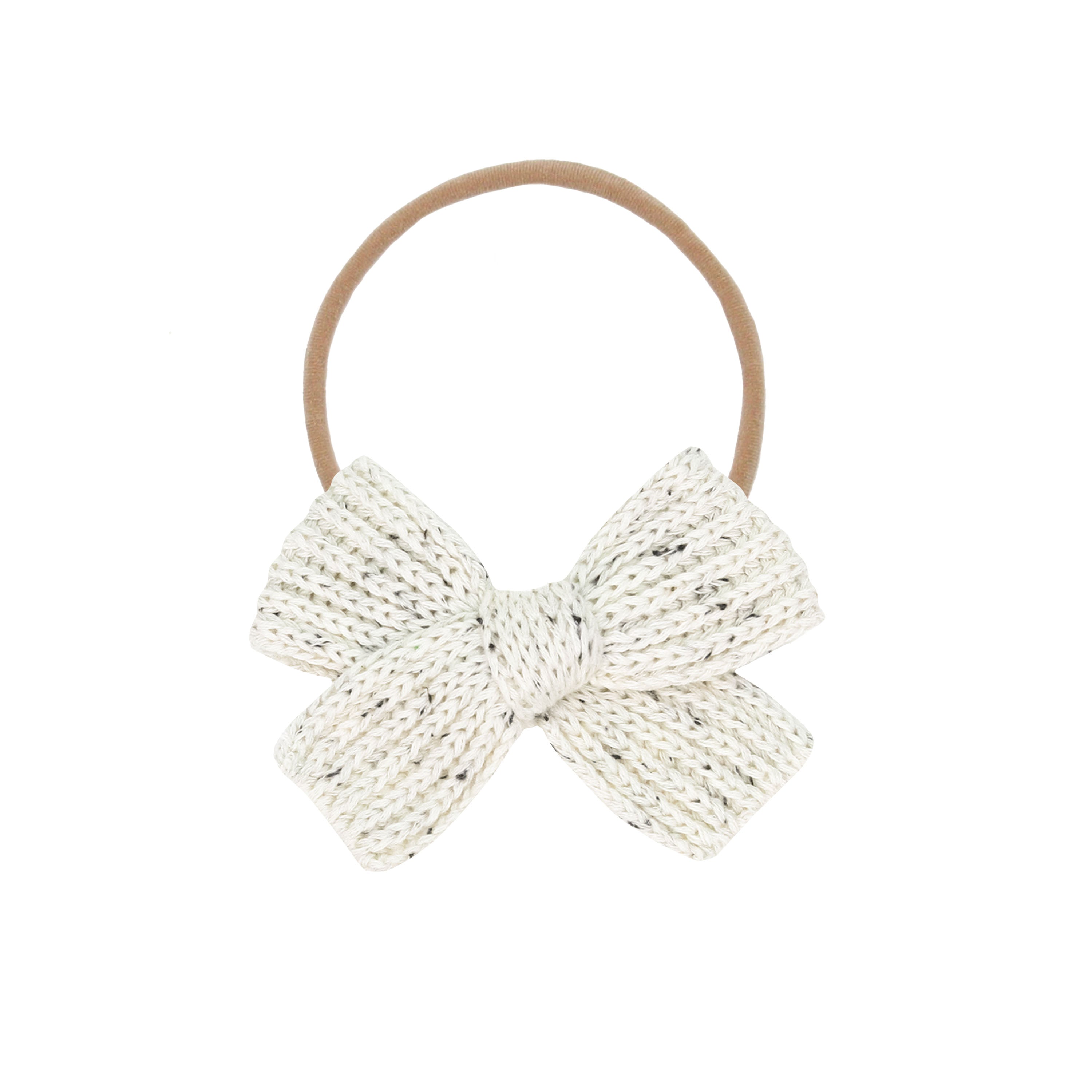 Sweater Bow - Cream Speckle Chunky Knit Headband
