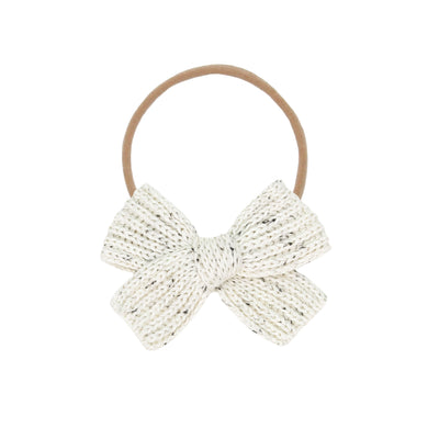 Sweater Bow - Cream Speckle Chunky Knit Headband