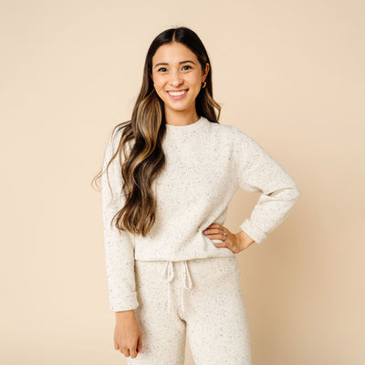 Knit Women's Sweater - Cream Speckle