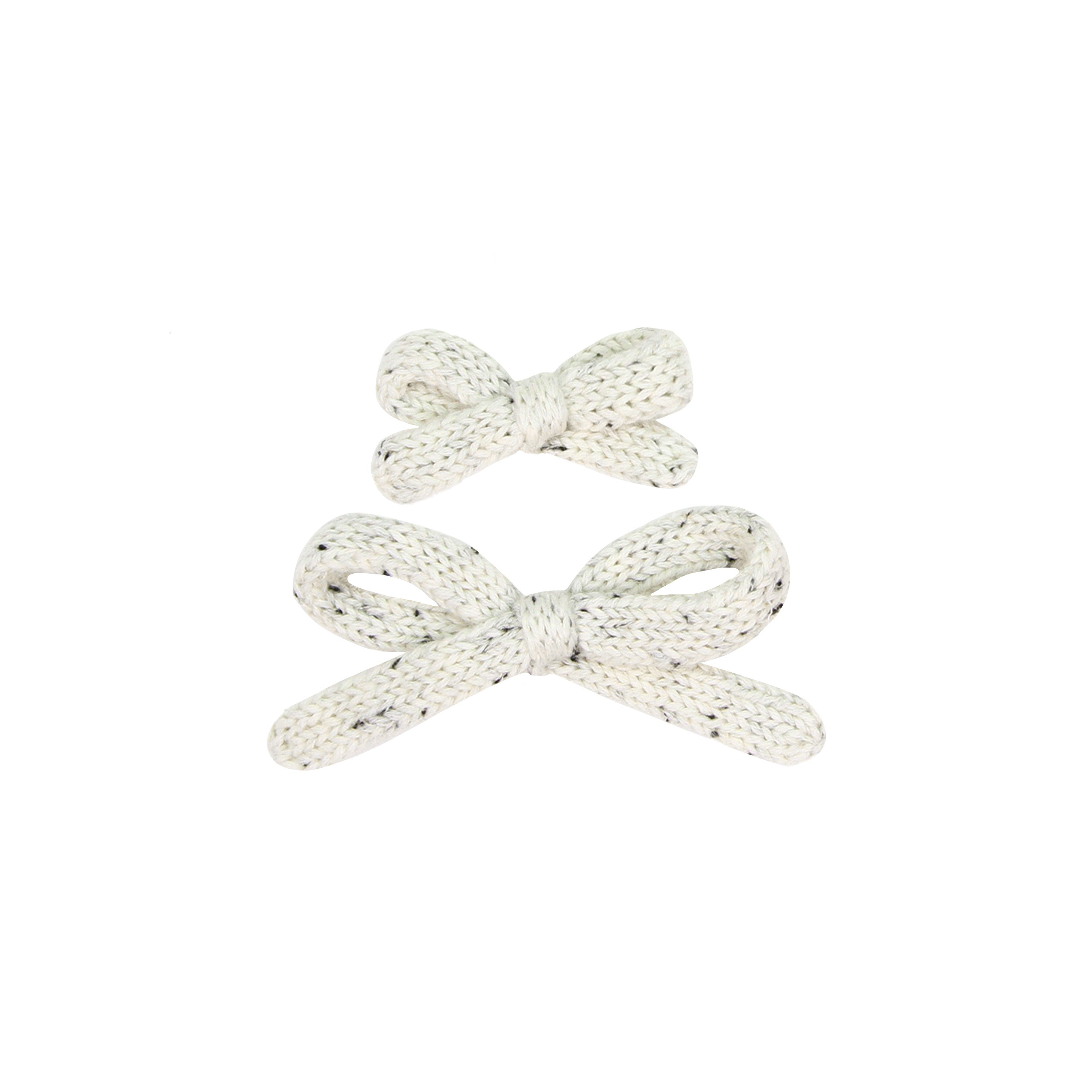 Sweater Bow - Cream Speckle Knit Clip