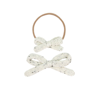Sweater Bow - Cream Speckle Knit Headband