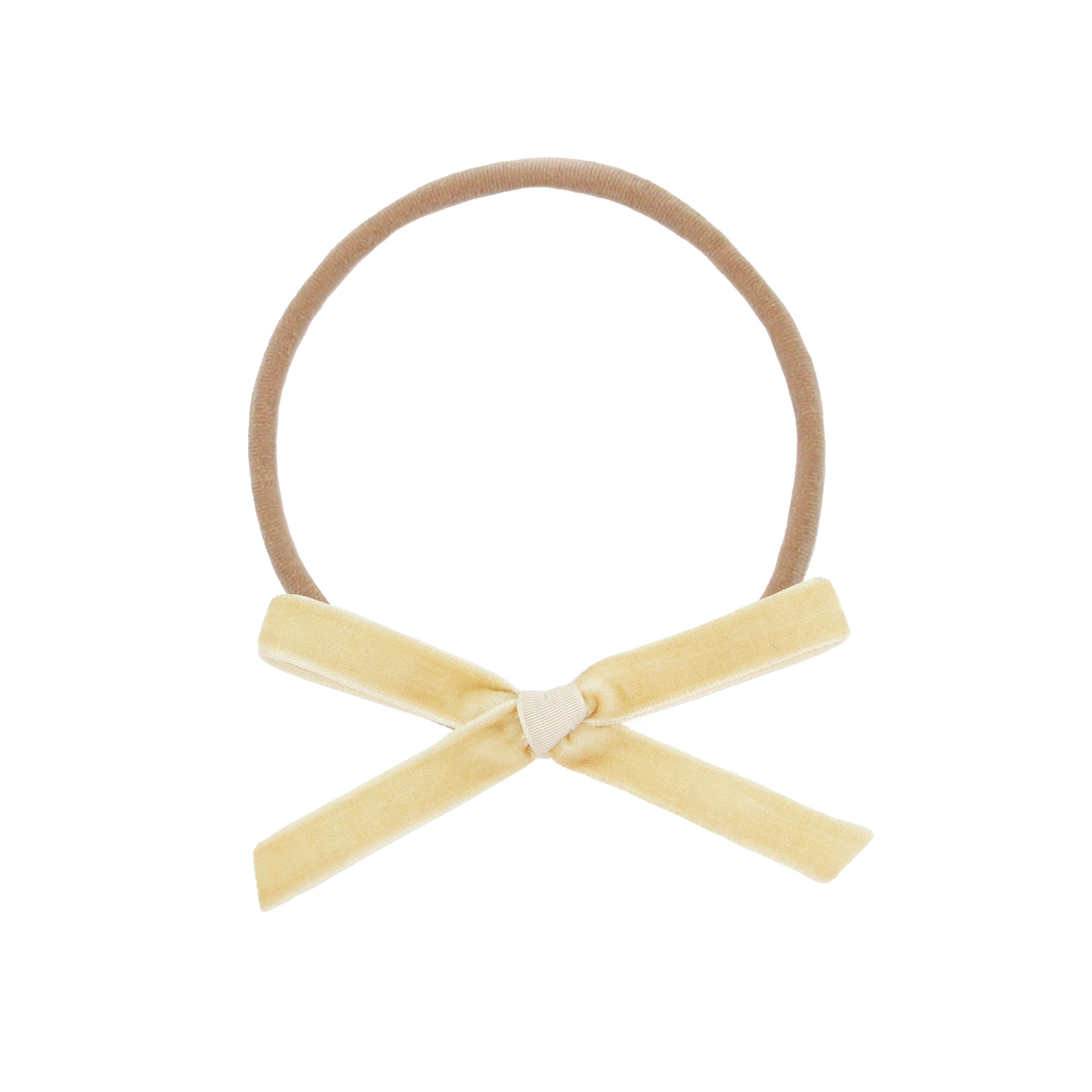Ribbon Bow - Latte Velvet Headband