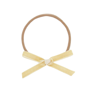Ribbon Bow - Latte Velvet Headband
