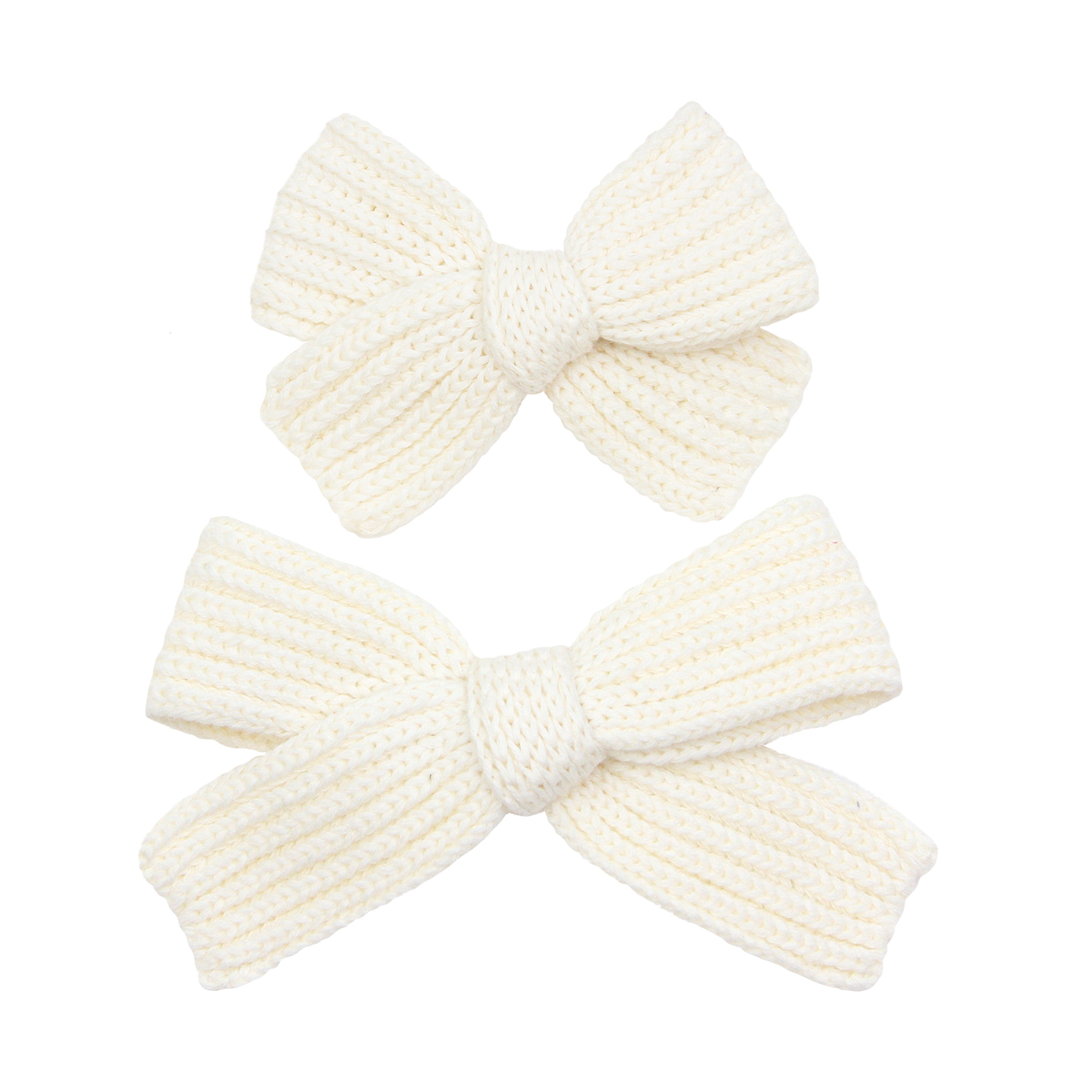 Sweater Bow - Ivory Chunky Knit Clip