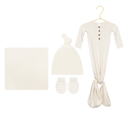 Dakota Plush Knit Newborn Hat Bundle (Gown)