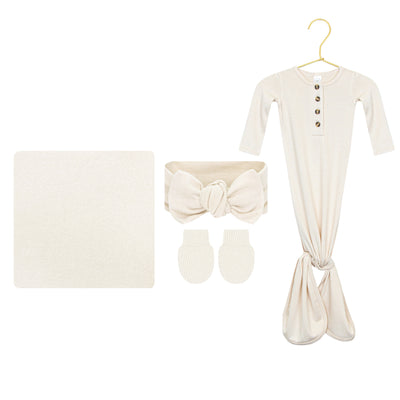 Dakota Plush Knit Newborn Headband Bundle (Gown)