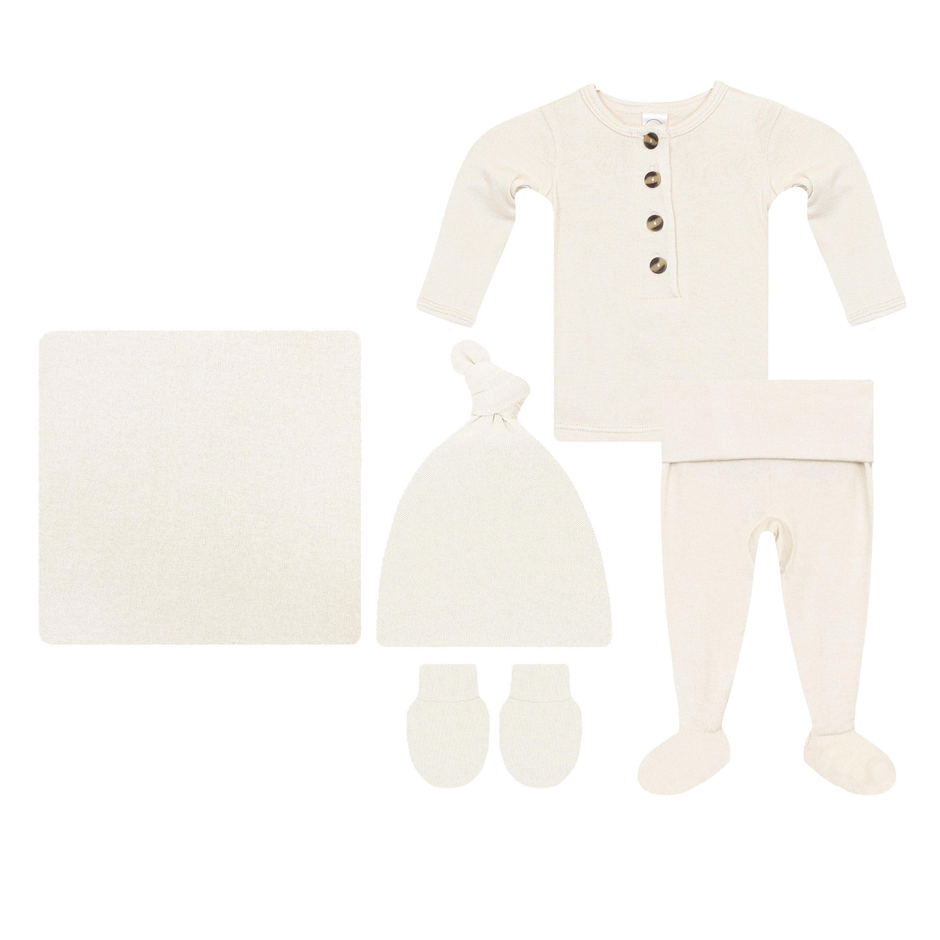 Dakota Plush Knit Newborn Hat Bundle (Top + Bottom)