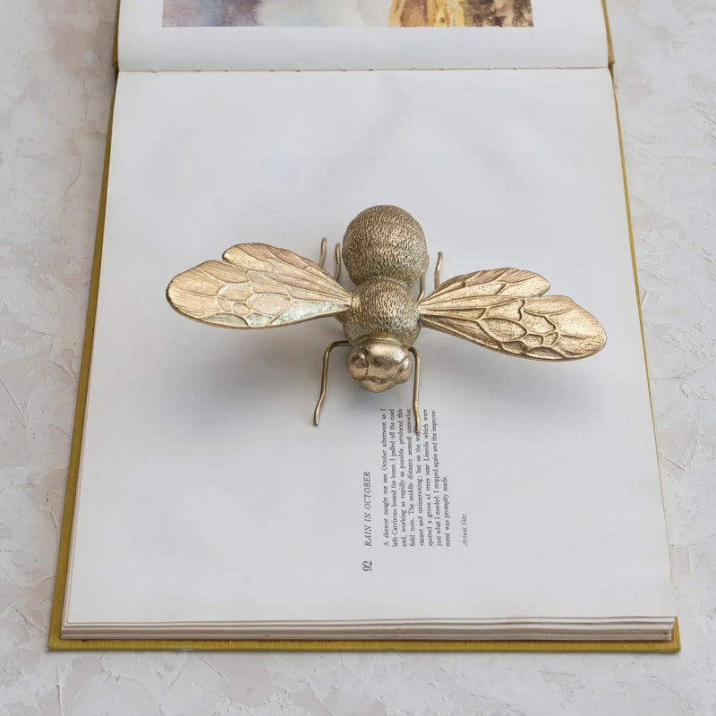 Gold Finish Resin Bee