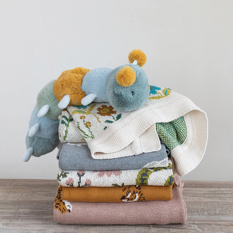Cotton Knit Throw with Cheetahs