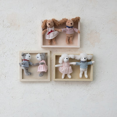 Mini Plush Dressed Dogs