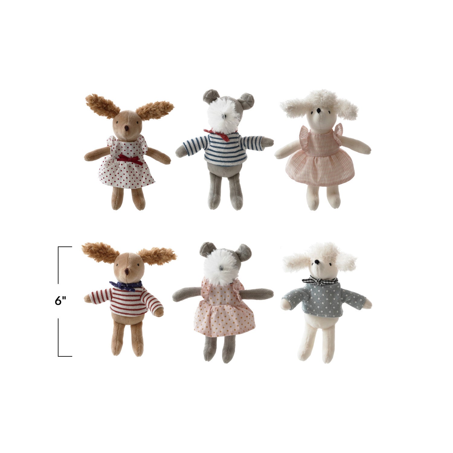 Mini Plush Dressed Dogs
