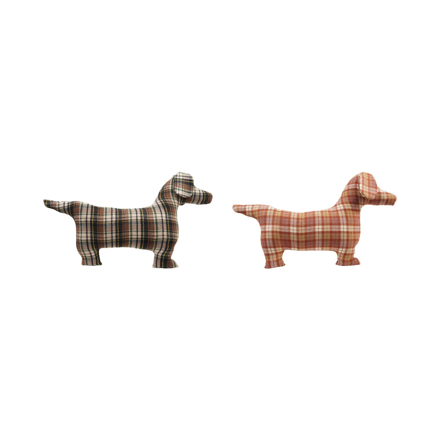 Plaid Fabric Dog Shaped Pillow