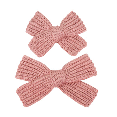 Sweater Bow - Peony Chunky Knit Clip