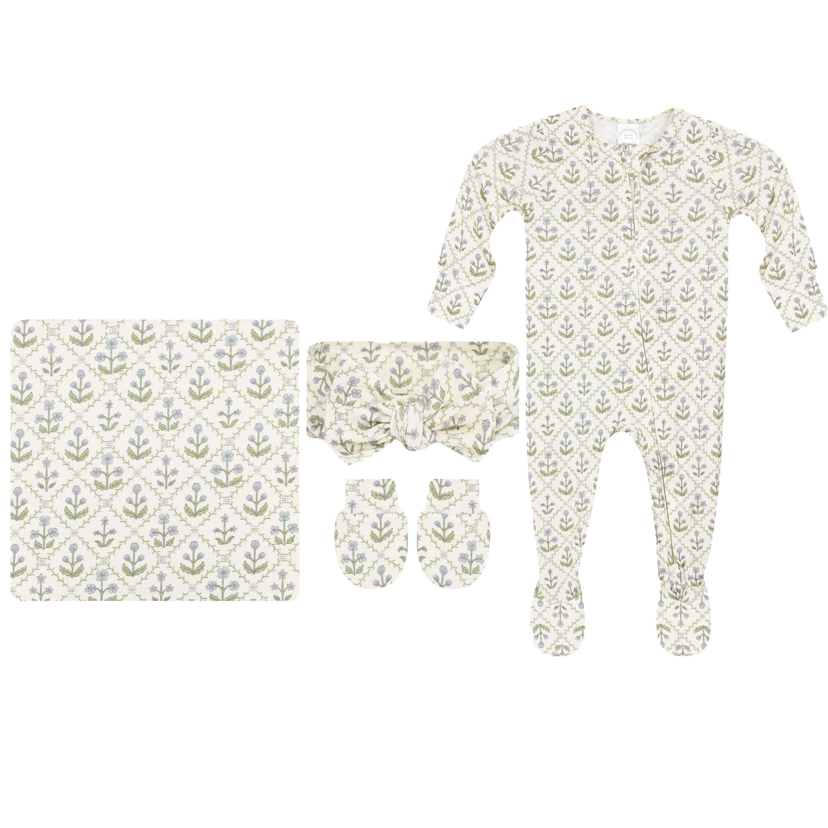 Etta Newborn Headband Bundle + Zipper Footie