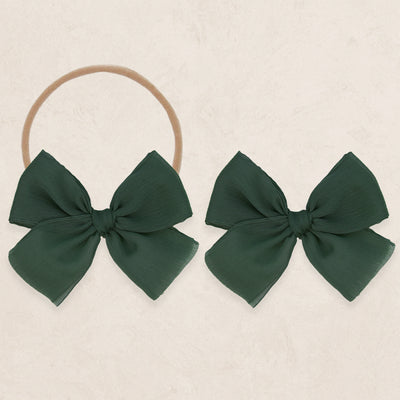 Chiffon Bow - Evergreen