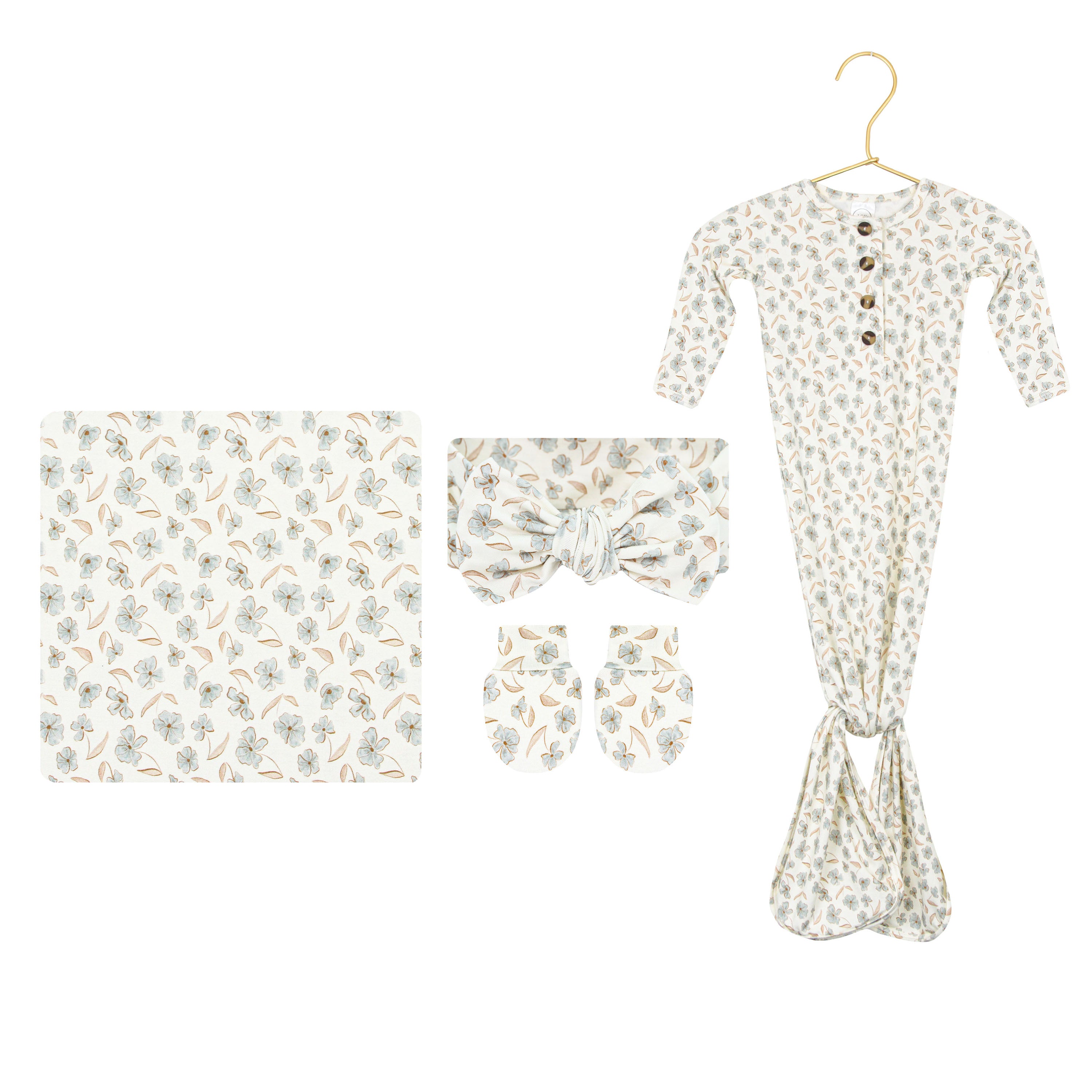 Faye Newborn Headband Bundle + Knotted Gown