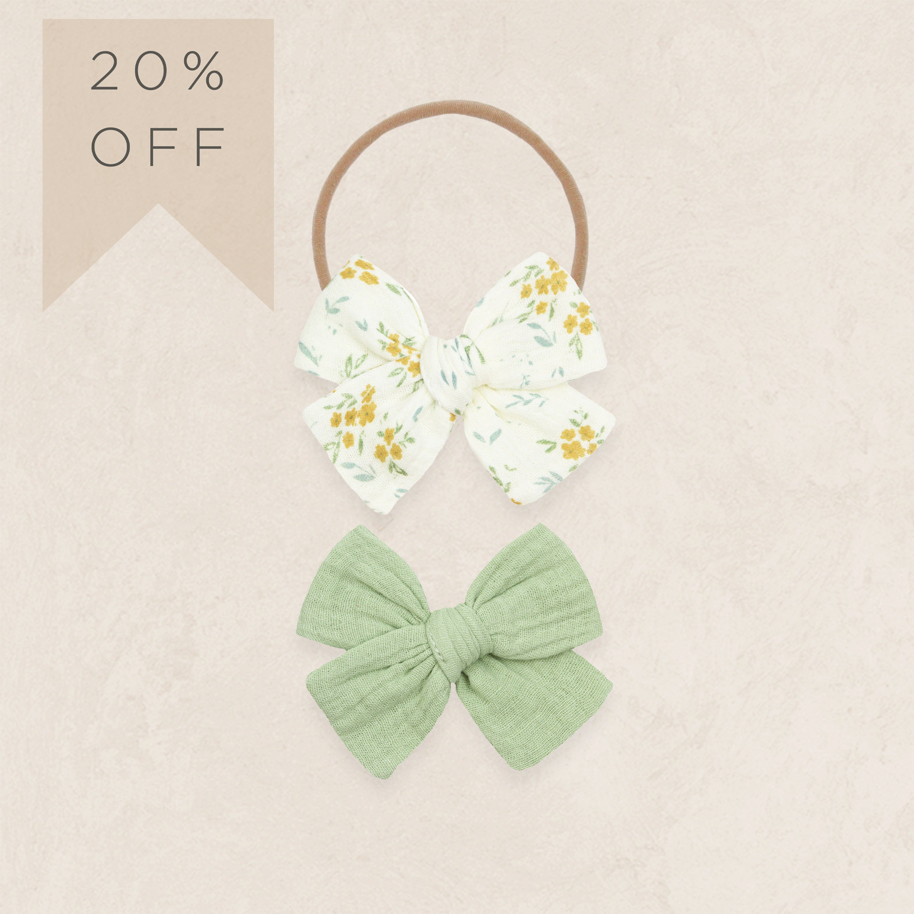 Adventure Bow 2 Pack - Fern/Golden Meadow Headband
