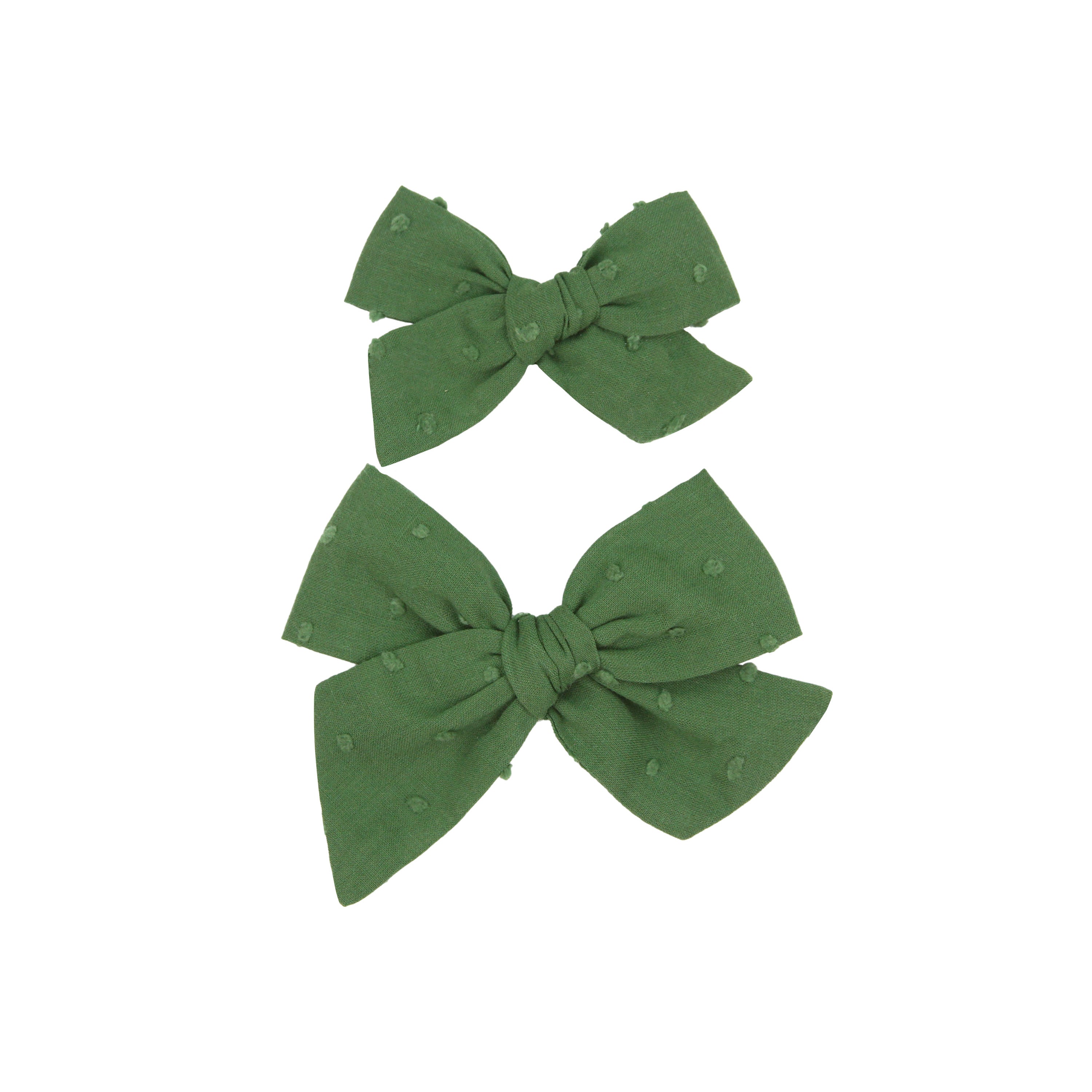 Classic Bow - Fern Swiss Dot Clip